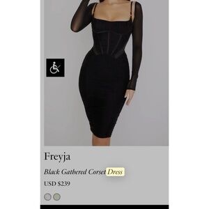 House of CB Black Corset Midi Dress